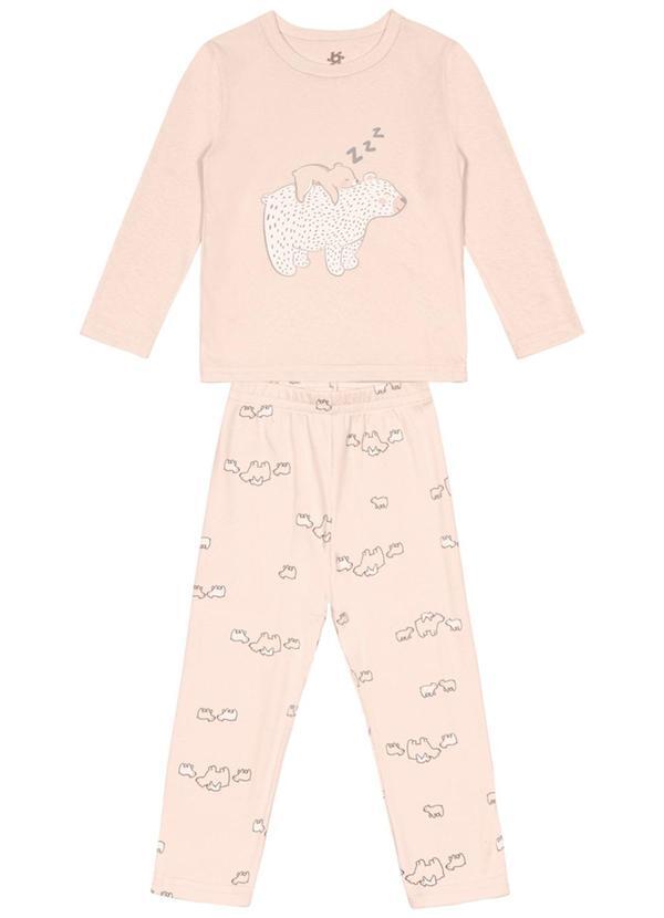 Brandili - Pijama Infantil Unissex de Ursinho Rosa