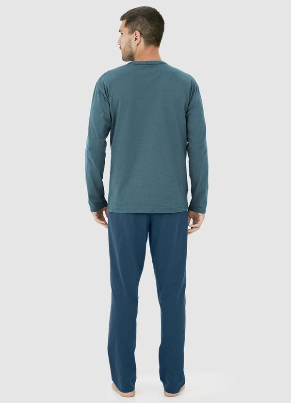 Malwee - Pijama Longo com Bordado Azul 2