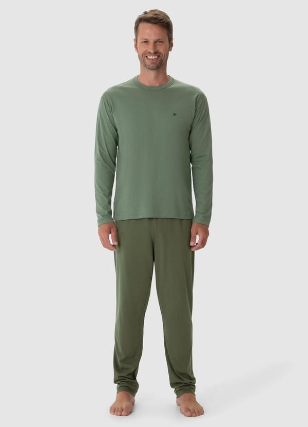 Malwee - Pijama Longo com Bordado Verde