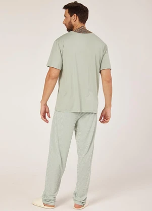 Anna Kock - Pijama Longo Manga Curta Masculino Verde - ANNA KOCK
