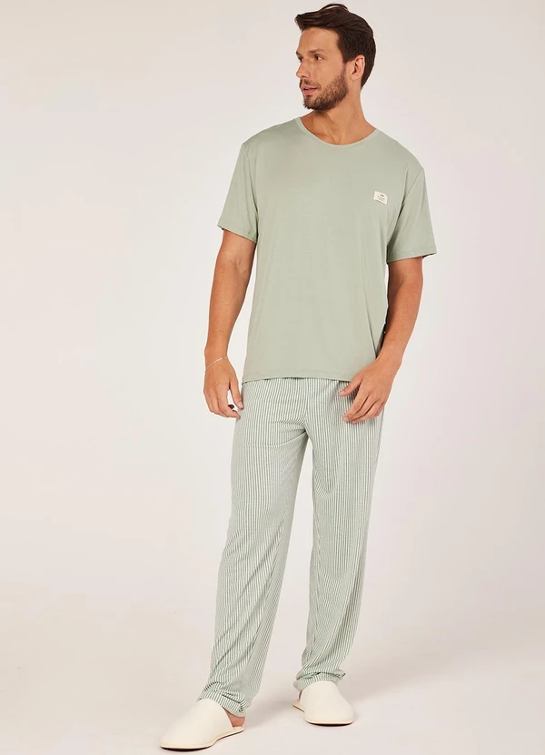 Anna Kock - Pijama Longo Manga Curta Masculino Verde