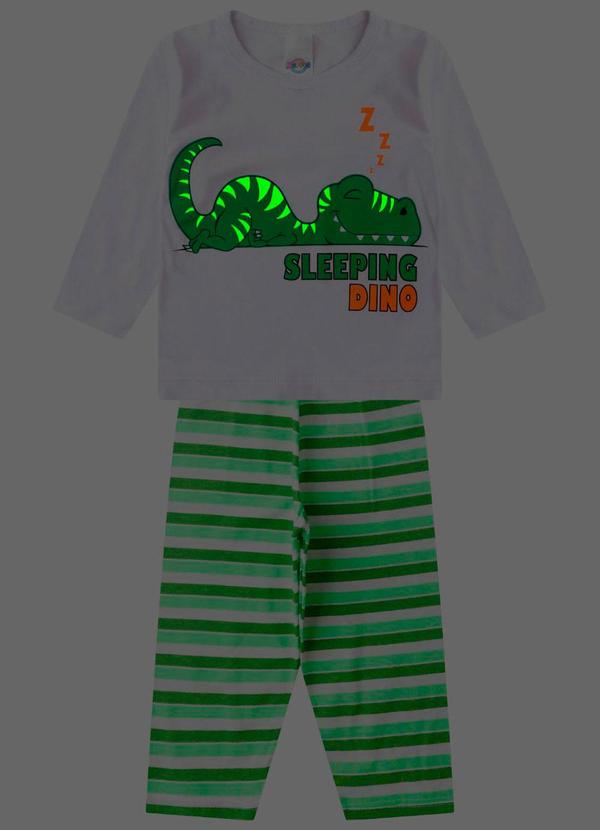 Rovitex - Pijama Manga Longa Brilha no Escuro Branco 2
