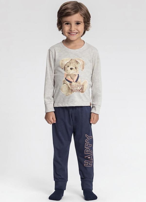 Mensageiro do Sonhos - Pijama Manga Longa com Estampa Coelho Azul