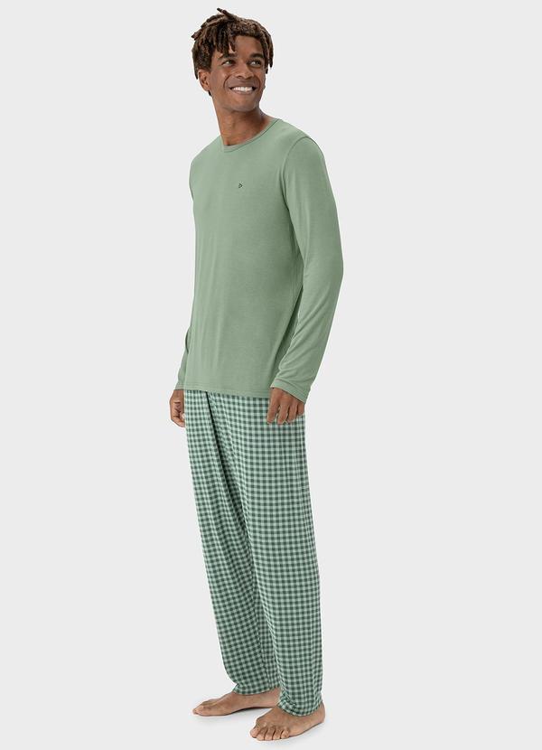 Malwee - Pijama Masculino Vichy Verde