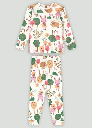 Conjunto de Pijama Camiseta e Calça Up Baby Branco - UP BABY