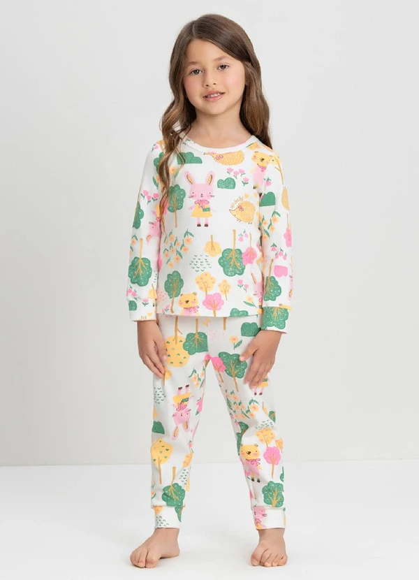 Up Baby - Conjunto de Pijama Camiseta e Calça Up Baby Branco