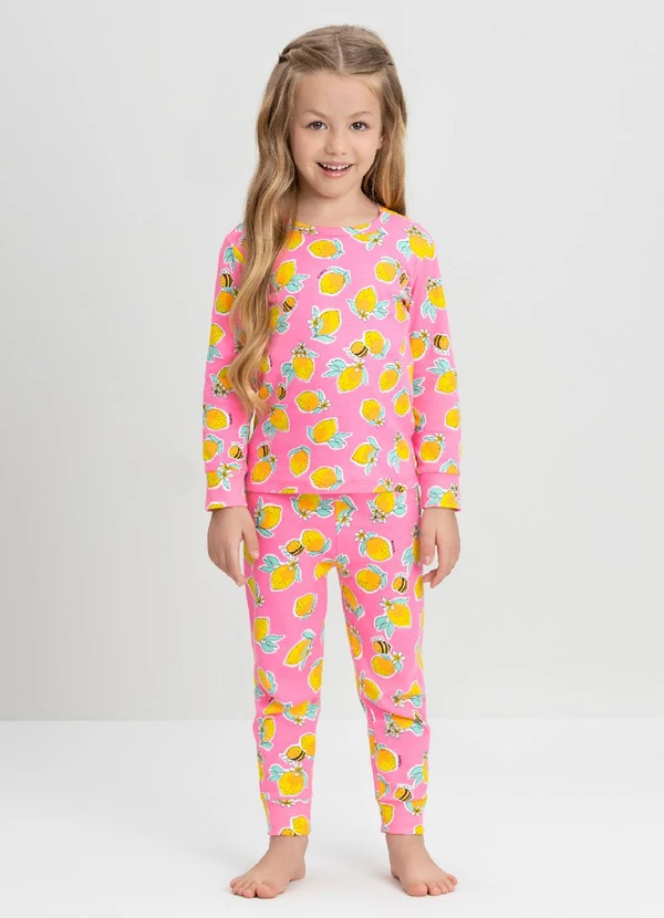 Up Baby - Conjunto de Pijama Camiseta e Calça Up Baby Rosa