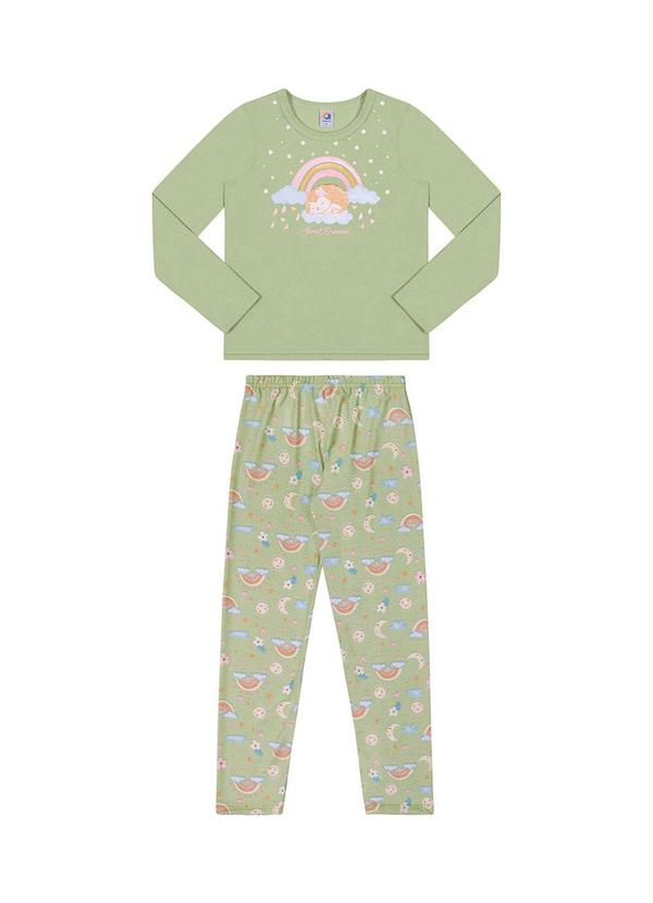 Alenice - Conjunto Pijama Arco-Íris Menina Verde