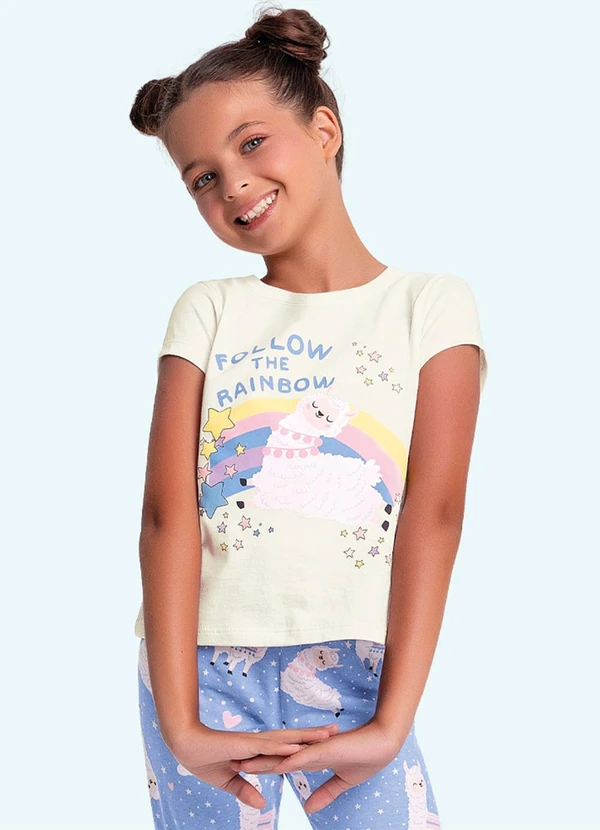 Fakini Kids - Conjunto Pijama Blusa e Calca Bege 3