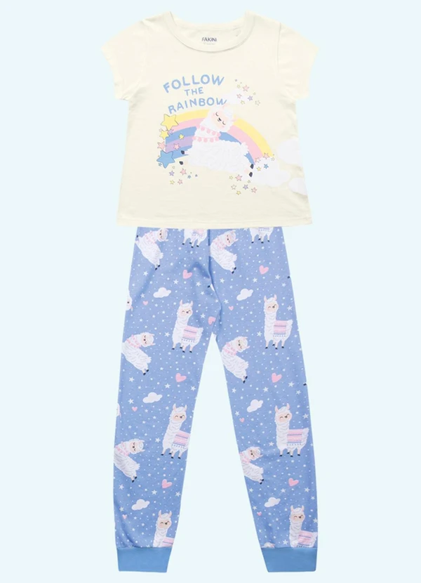 Fakini Kids - Conjunto Pijama Blusa e Calca Bege 5