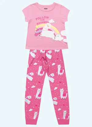 Fakini Kids - Conjunto Pijama Blusa e Calca Rosa - FAKINI KIDS