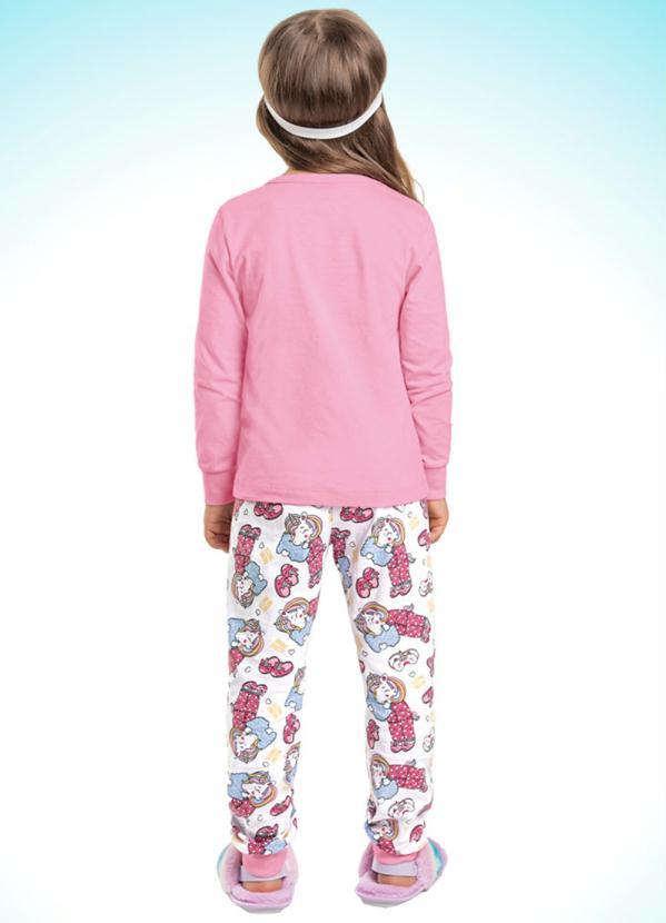 Fakini Kids - Conjunto Pijama Blusa Manga Longa e Calça Rosa 2
