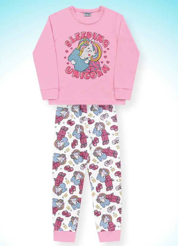 Fakini Kids - Conjunto Pijama Blusa Manga Longa e Calça Rosa 3