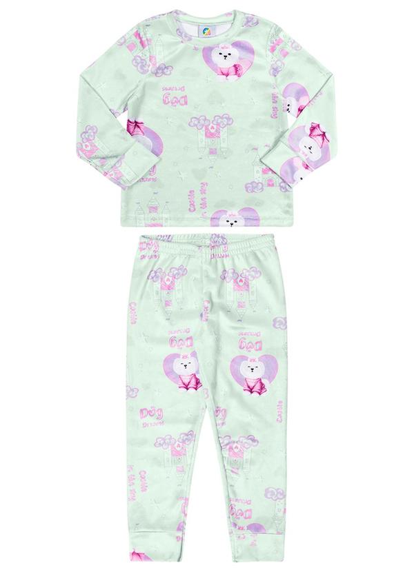 Alenice - Conjunto Pijama Cachorro Menina Verde 2