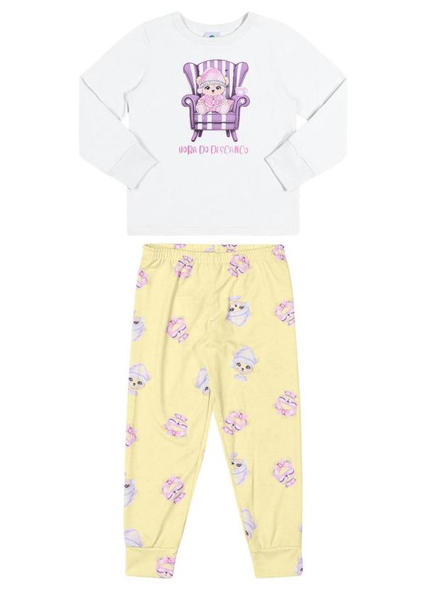 Alenice - Conjunto Pijama Hora do Descanso Menina Branco