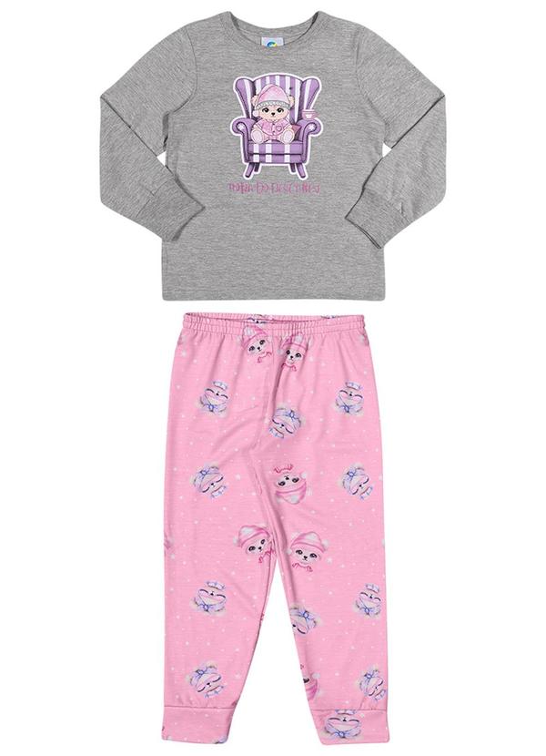 Alenice - Conjunto Pijama Hora do Descanso Menina Cinza