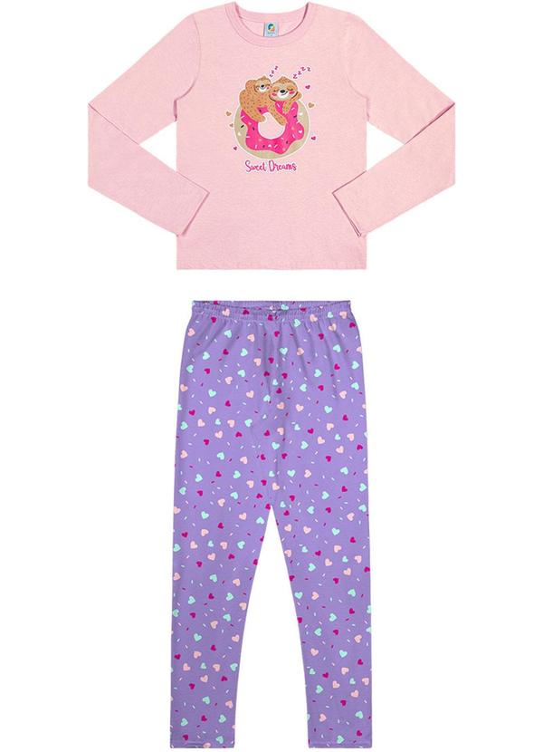 Alenice - Conjunto Pijama que Brilha no Escuro Menina Rosa