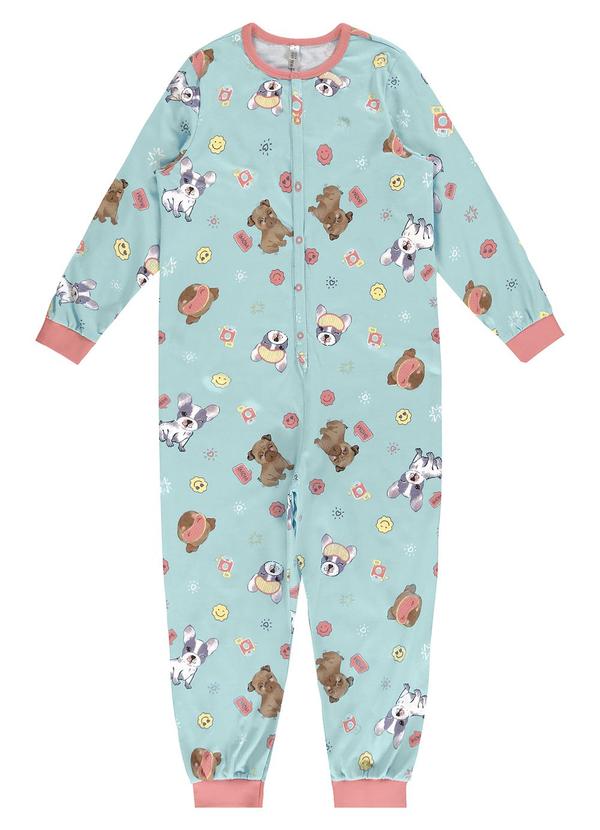 Malwee Kids - Macacão Cachorrinhos Brilha no Escuro Azul