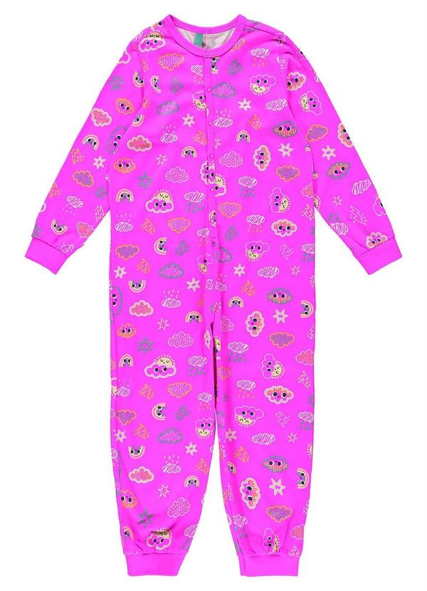 Malwee Kids - Macacão Infantil Céu Manga Longa Rosa