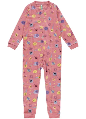 Malwee Kids - Macacão Monstrinhos em Soft Menina Rosa - MALWEE KIDS