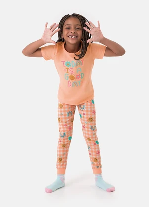 Malwee Kids - Pijama 3 Peças Brilha no Escuro Coral - MALWEE KIDS