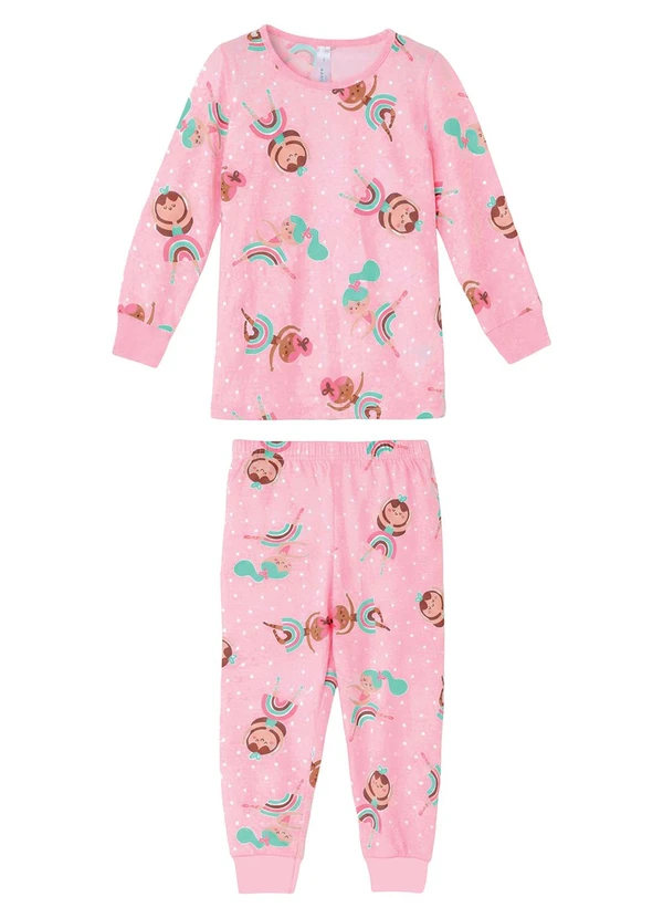 Malwee Kids - Pijama Bailarina que Brilha no Escuro Rosa Claro