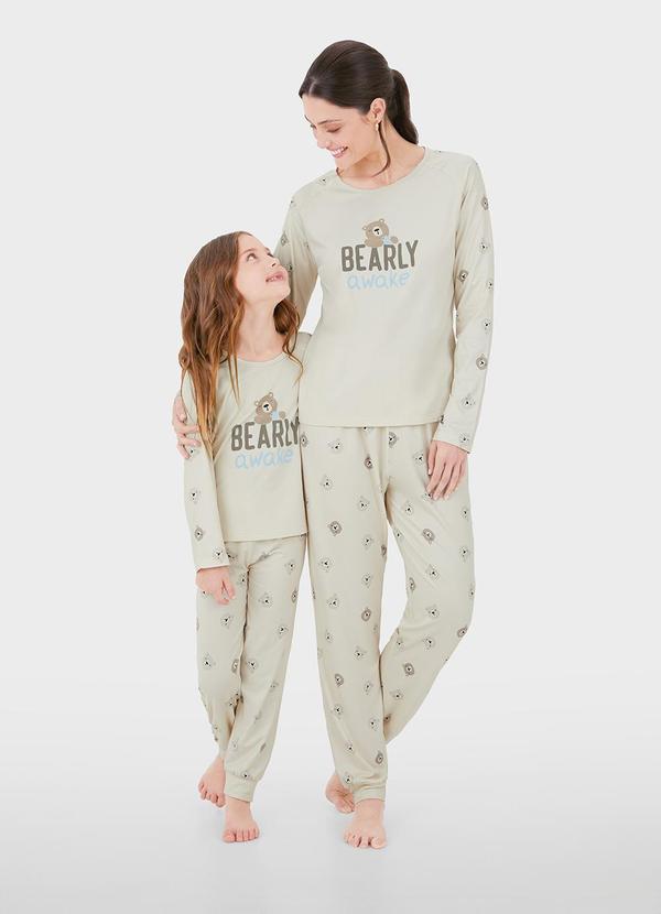 Malwee - Pijama Bearly Awake Menina Bege