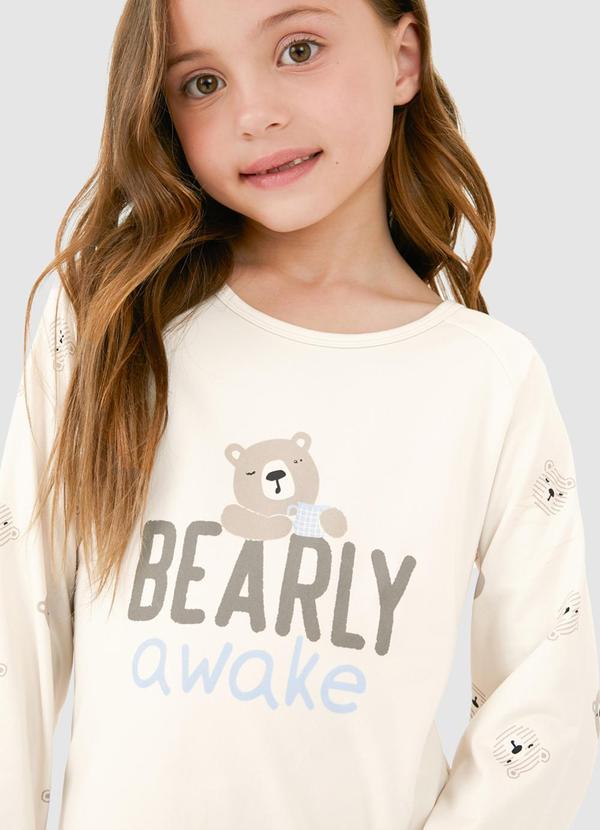 Malwee - Pijama Bearly Awake Menina Bege 5