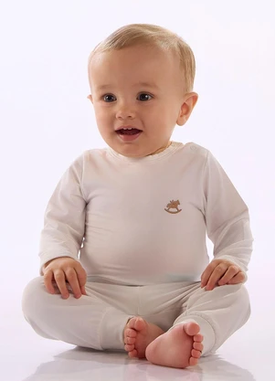 Up Baby - Pijama Bebê Unissex Térmica Branco - UP BABY