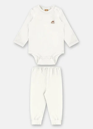 Up Baby - Pijama Bebê Unissex Térmica Branco - UP BABY