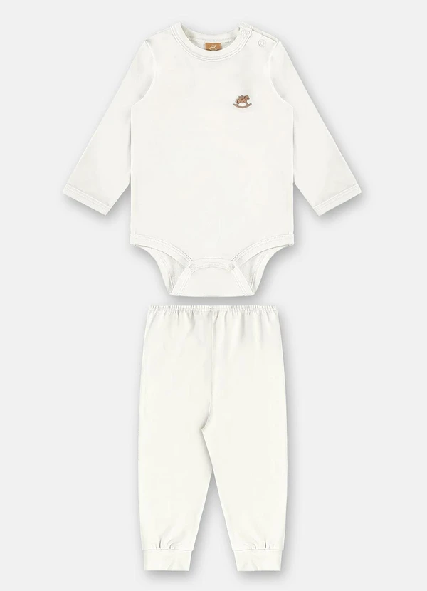 Up Baby - Pijama Bebê Unissex Térmica Branco 2