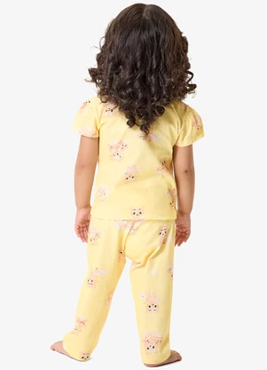 Rovi Kids - Pijama Blusa com Calça Infantil Amarelo - ROVI KIDS