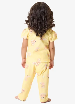 Rovi Kids - Pijama Blusa com Calça Infantil Amarelo - ROVI KIDS