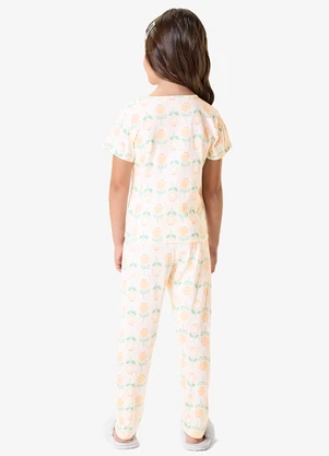 Rovi Kids - Pijama Blusa com Calça Infantil Bege - ROVI KIDS
