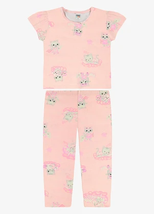 Rovi Kids - Pijama Blusa com Calça Infantil Rosa - ROVI KIDS