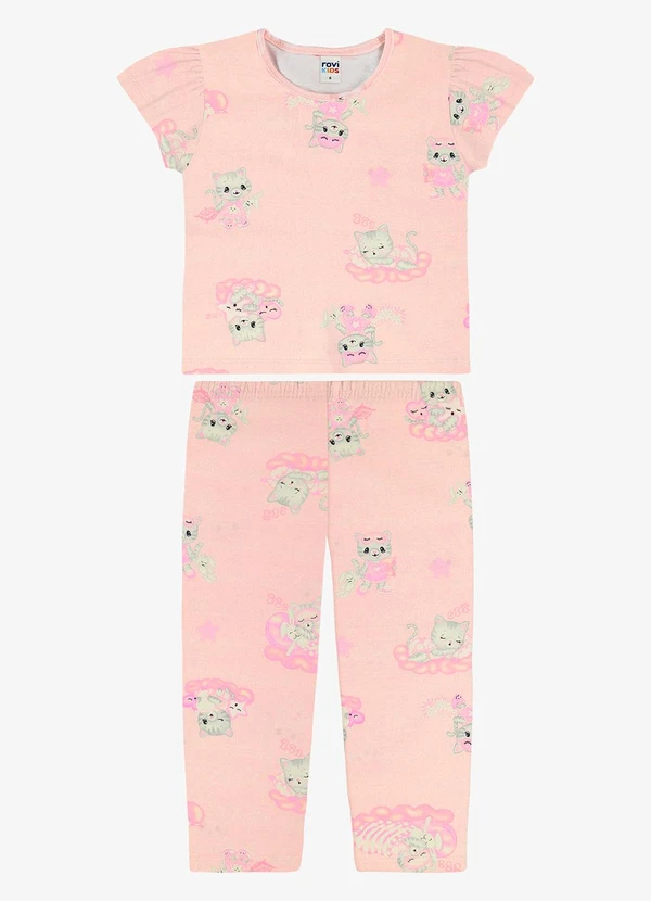 Rovi Kids - Pijama Blusa com Calça Infantil Rosa