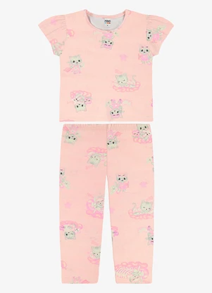 Rovi Kids - Pijama Blusa com Calça Infantil Rosa - ROVI KIDS