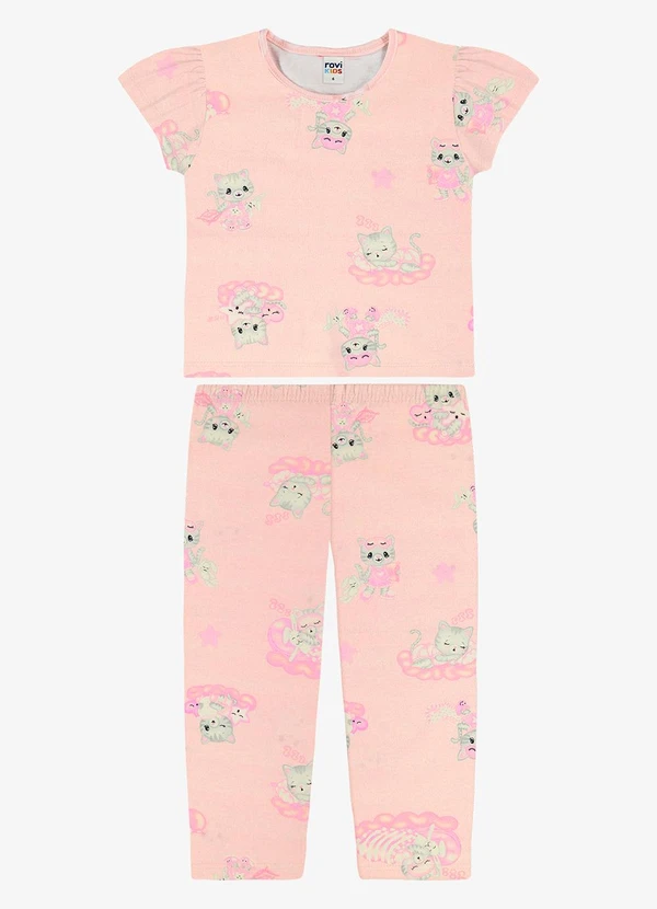 Rovi Kids - Pijama Blusa com Calça Infantil Rosa