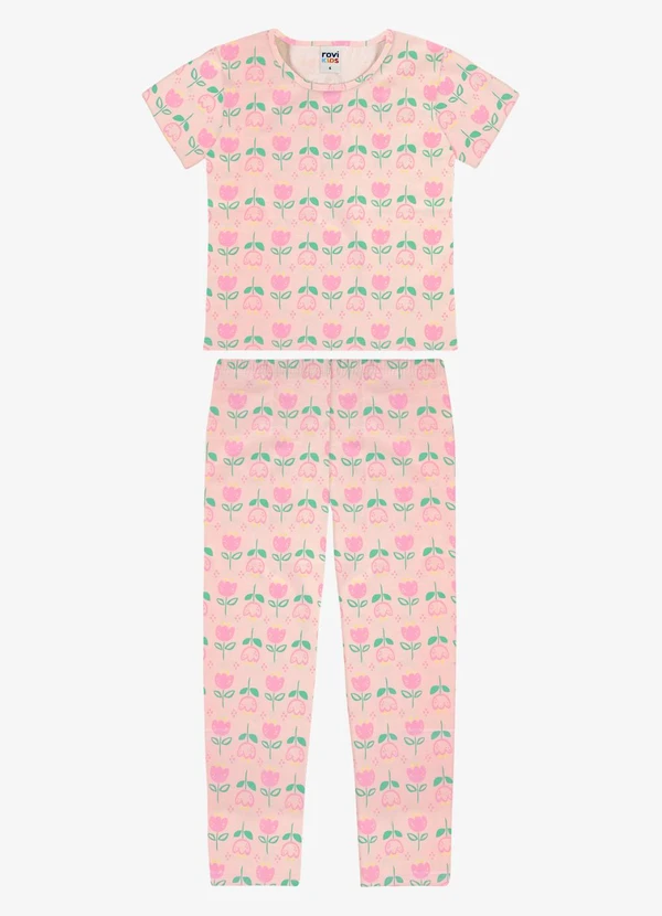 Rovi Kids - Pijama Blusa com Calça Infantil Rosa