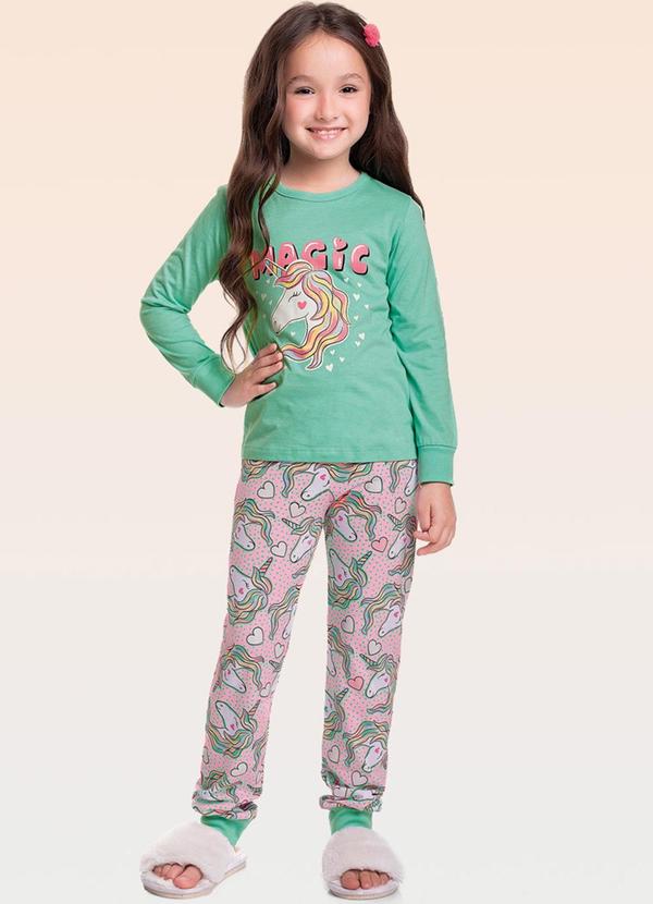 Fakini Kids - Pijama Blusa e Calça Rosa