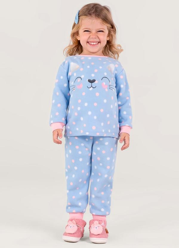 Brandili - Pijama Bordado Infantil Menina Azul 1