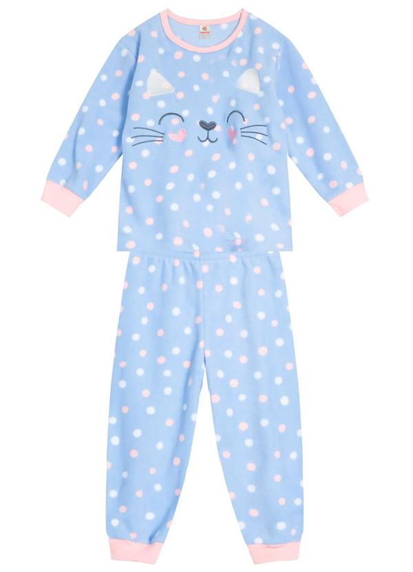 Brandili - Pijama Bordado Infantil Menina Azul 2