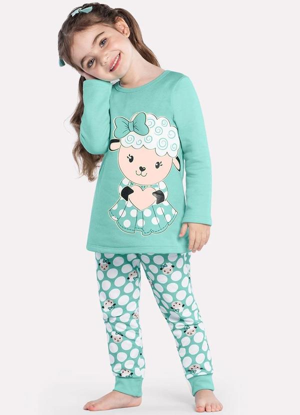 Kyly - Pijama Brilha no Escuro Infantil Menina Azul