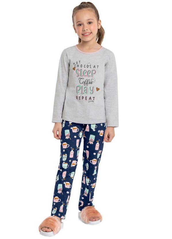 Quimby - Pijama Brilha no Escuro Menina Cinza