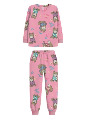 Malwee Kids - Pijama Cachorrinhos Brilha no Escuro Rosa - MALWEE KIDS