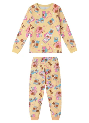 Malwee Kids - Pijama Câmeras que Brilha no Escuro Amarelo - MALWEE KIDS