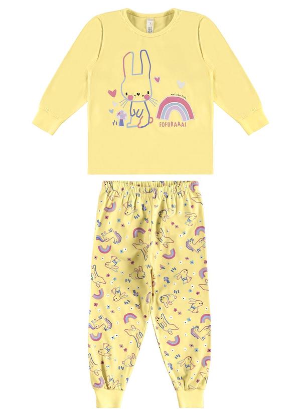 Malwee Kids - Pijama Coelhinho que Brilha no Escuro Amarelo