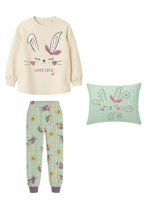 Malwee Kids - Pijama Coelhinho que Brilha no Escuro Bege - MALWEE KIDS