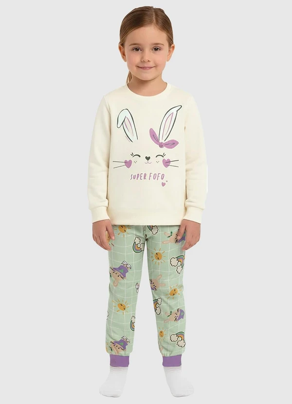 Malwee Kids - Pijama Coelhinho que Brilha no Escuro Bege