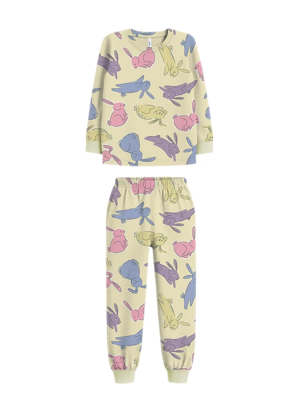 Malwee Kids - Pijama Coelhinhos Brilha no Escuro Amarelo